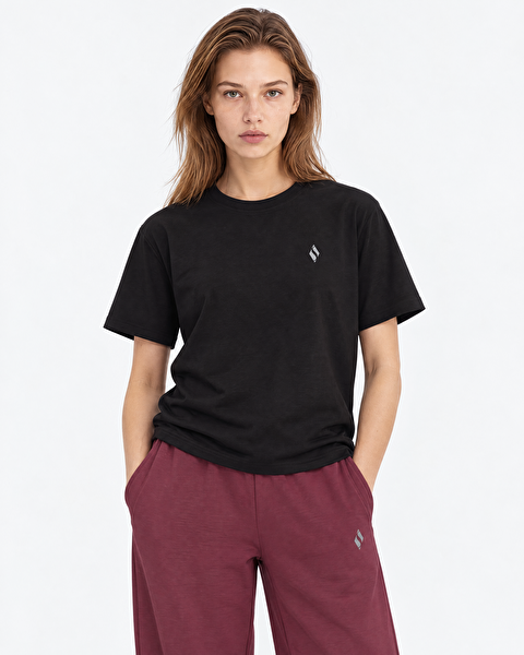 Skechers Skechluxe Smooth Short Sleeve T-shirt Kadın Siyah Tshirt S2620005-3817-2