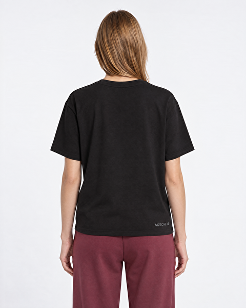 Skechers Skechluxe Smooth Short Sleeve T-shirt Kadın Siyah Tshirt S2620005-3817-3