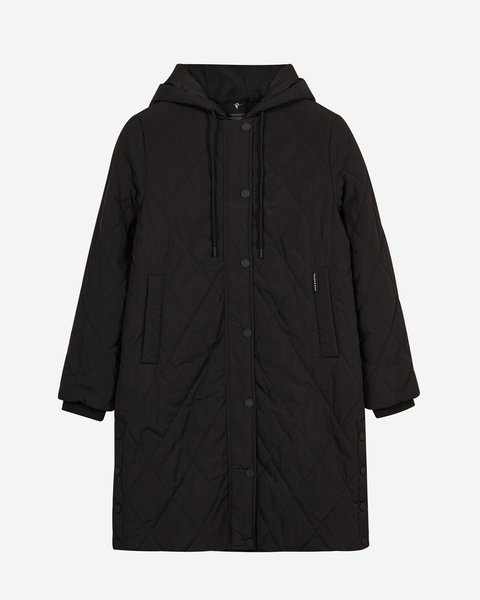 All Weather Cozy Fit Long Full Zip  Jacket Kadın Siyah Mont S2620099-3817