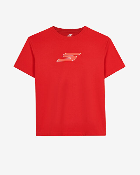 Skechers M Relax Fit Faded S T-shirt Erkek Kırmızı  S2620109-0120