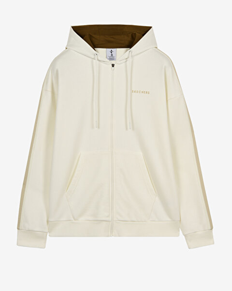 Skechers M Lw Stripe Zip Hoodie Sweatshirt Erkek Beyaz  S2620120-3855