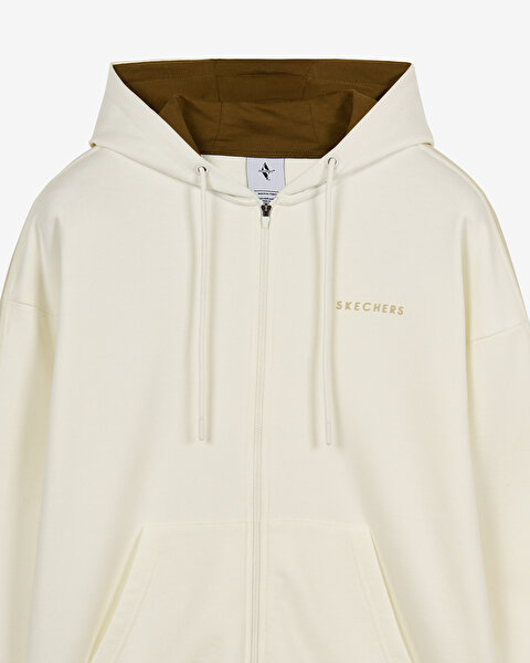 Skechers M Lw Stripe Zip Hoodie Sweatshirt Erkek Beyaz  S2620120-3855-2