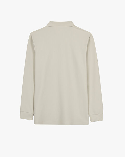 Skechers M Long Sleeve Waffle Polo Erkek Bej  S2620148-1559-1