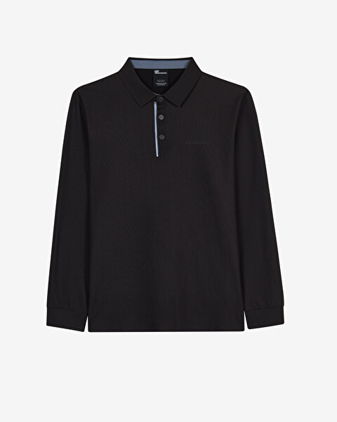 Skechers M Long Sleeve Waffle Polo Erkek Siyah  S2620148-3817