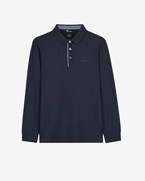 Skechers M Long Sleeve Waffle Polo Erkek Lacivert  S2620148-4347