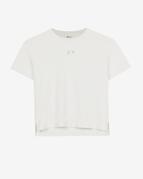 W Short Sleeve Graphic T-shirt Kadın Beyaz S2620155-3855