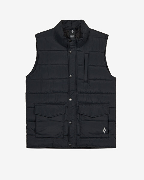 All Weather Cozy Fit Full Zip  Vest Erkek Siyah Yelek S2620193-3817