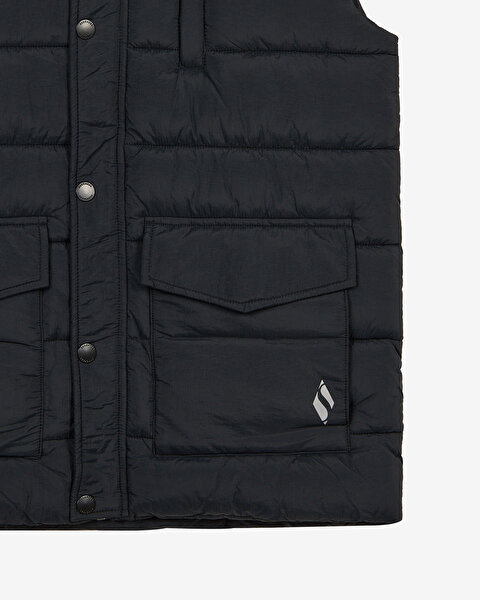 Skechers All Weather Cozy Fit Full Zip  Vest Erkek Siyah Yelek S2620193-3817-2