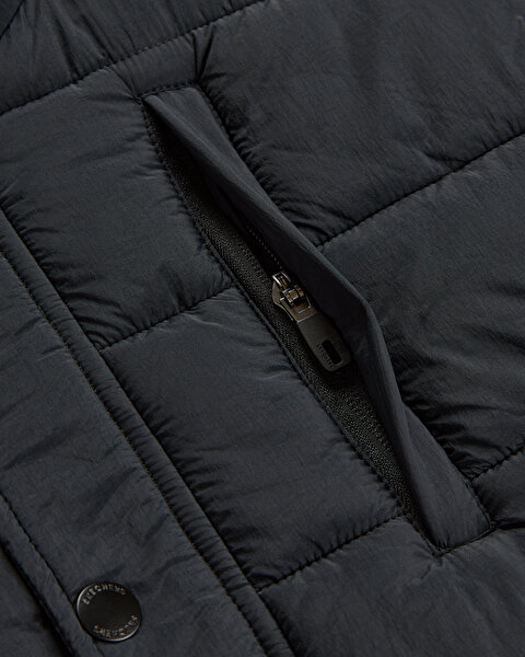 Skechers All Weather Cozy Fit Full Zip  Vest Erkek Siyah Yelek S2620193-3817-5