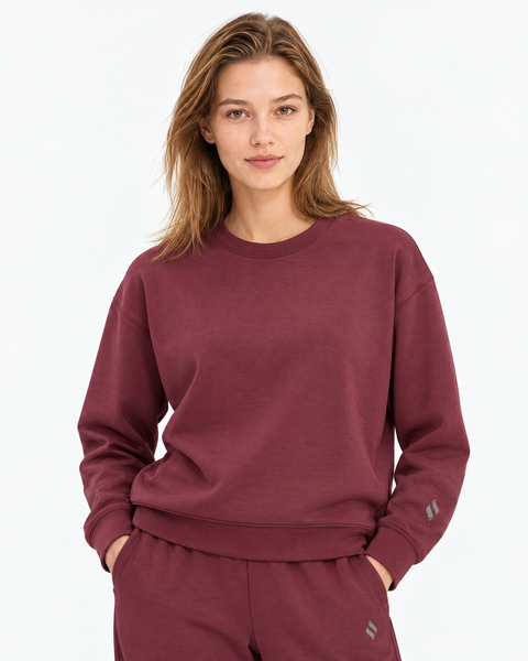 Skechluxe Weekend Crewneck  Sweatshirt Kadın Bordo Sweatshirt S2620199-3877