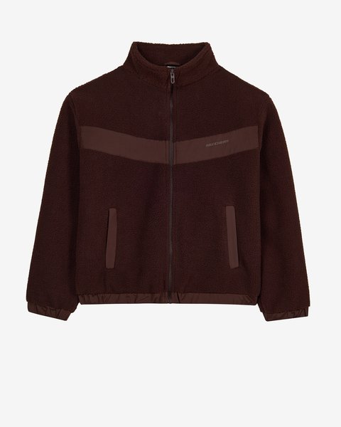 Skech Sherpa Contrast Full Zip  Jacket Kadın Kahverengi Mont S2620202-2070