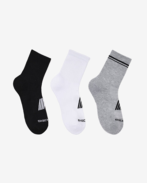 Skechers Wo1/2 Terry Low Crew - 3'Lü Paket Kadin Çorap Kadın Gri Çorap S600187-095-1