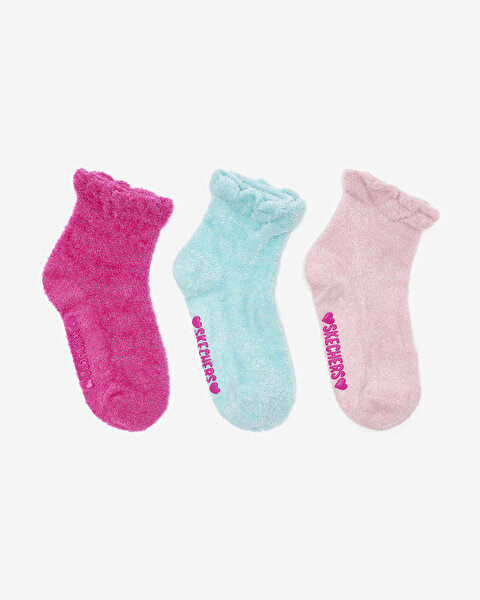 Skechers Non Terry Anklet - 3'Lü Paket Çocuk Çorap Büyük Kız Çocuk Pembe Çorap S600802-688-1