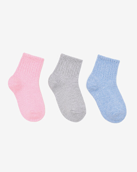 Skechers Non Terry Qtr Crew - 3'Lü Paket Çocuk Çorap Büyük Kız Çocuk Çok Renkli Çorap S600805-690-1