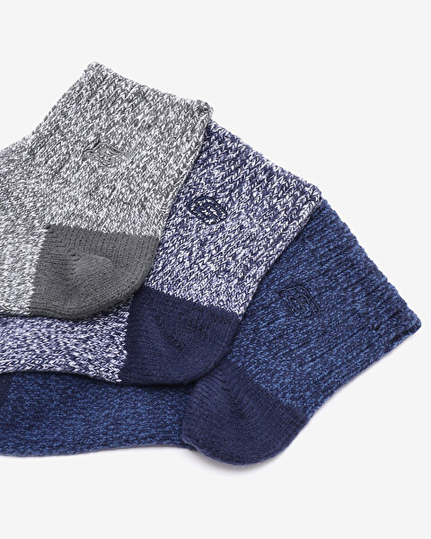 Skechers Non Terry Qtr Crew - 3'Lü Paket Çocuk Çorap Büyük Erkek Çocuk Mavi Çorap S600807-434-2