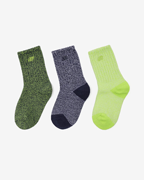 Skechers Non Terry Crew - 3'Lü Paket Çocuk Çorap