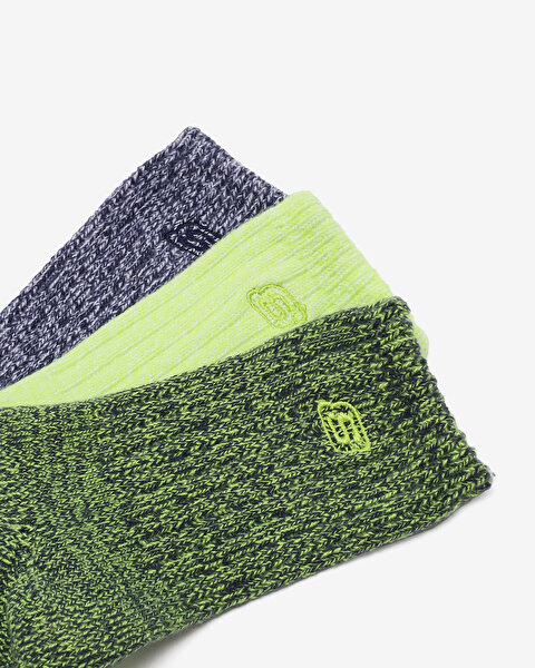 Skechers Non Terry Crew - 3'Lü Paket Çocuk Çorap Büyük Erkek Çocuk Mavi Çorap S600808-463-2