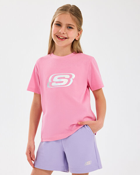 Skechers G Essential T-shirt Büyük Kız Çocuk Pembe Tshirt SK232139-610-3