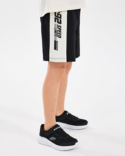 Skechers B 2 Yard Fleece Sweatshort Büyük Erkek Çocuk Siyah Şort SK2510075-001-2