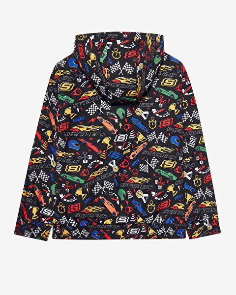 Skechers B Micro Full Zıp Jacket Büyük Erkek Çocuk Siyah Yağmurluk SK2510078-001-6