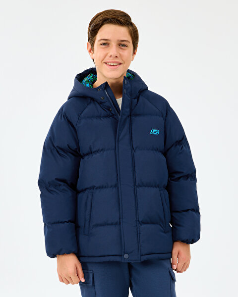 Skechers B Puffer Jacket Büyük Erkek Çocuk Lacivert Mont SK2520054-3601-2