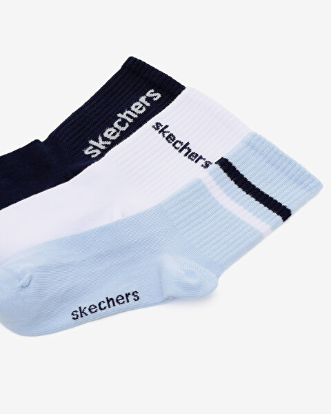 Skechers 3'Lü Paket Funny Script Uzun Çorap Büyük Erkek Çocuk Lacivert-mavi-beyaz  SK2520126-3474-2
