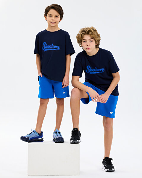 Skechers B Graphic Tee Regular T-shirt Büyük Erkek Çocuk Lacivert Tshirt SK2610007-3601-1