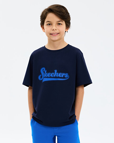 Skechers B Graphic Tee Regular T-shirt Büyük Erkek Çocuk Lacivert Tshirt SK2610007-3601-2