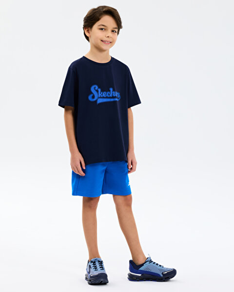 Skechers B Graphic Tee Regular T-shirt Büyük Erkek Çocuk Lacivert Tshirt SK2610007-3601-4