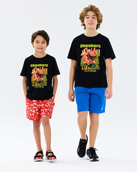 B Graphic Tee Regular T-shirt Büyük Erkek Çocuk Siyah Tshirt SK2610011-3817