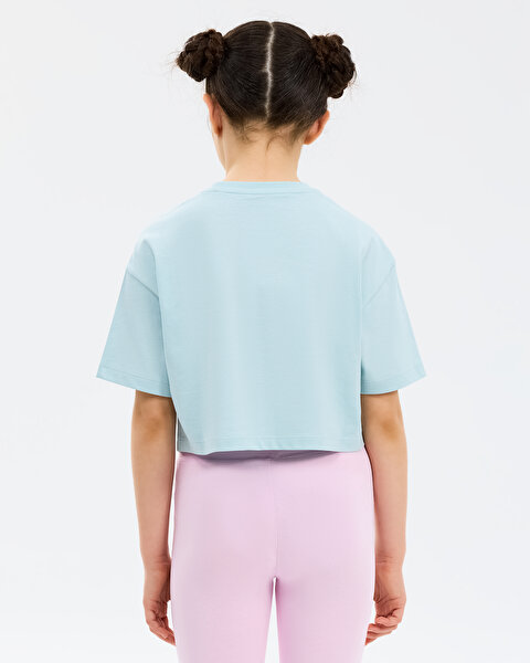 Skechers G Graphic Tee Crop T-shirt Büyük Kız Çocuk Mavi Tshirt SK2610024-0466-2