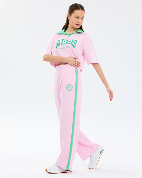 Skechers G Lw Fleece Wideleg Sweatpant Büyük Kız Çocuk Pembe Eşofman Altı SK2610030-0098-2