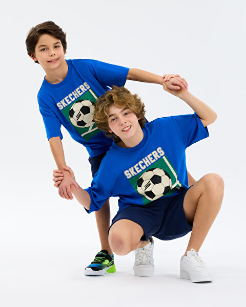 B Graphic Tee Oversize T-shirt Büyük Erkek Çocuk Lacivert Tshirt SK2610079-0748