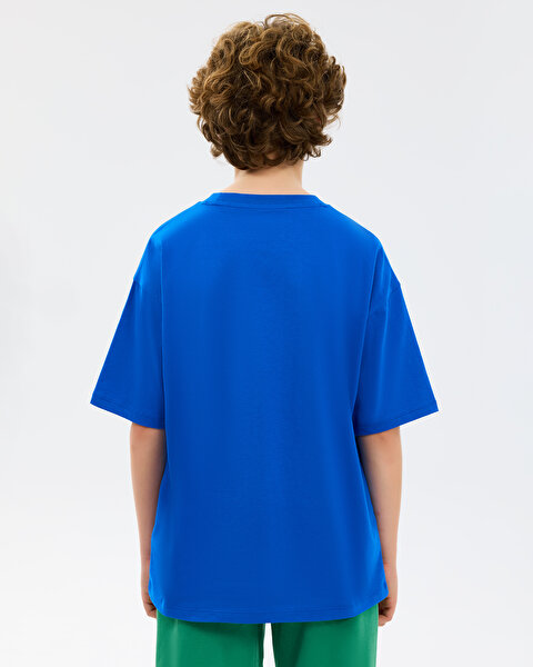 Skechers B Graphic Tee Oversize T-shirt Büyük Erkek Çocuk Lacivert Tshirt SK2610079-0748-5