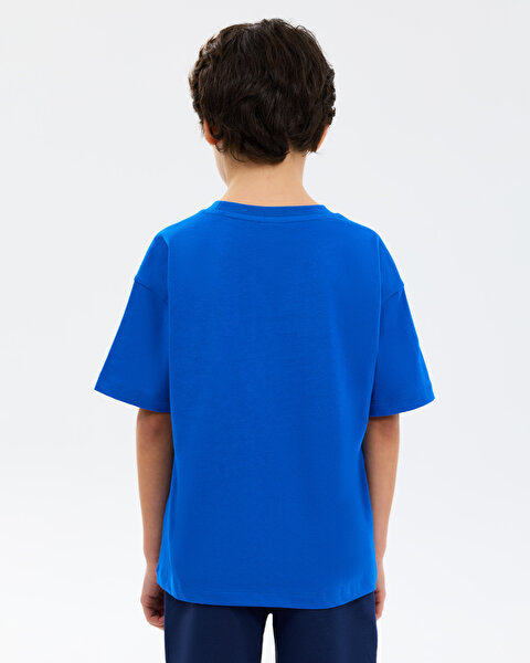 Skechers B Graphic Tee Oversize T-shirt Büyük Erkek Çocuk Lacivert Tshirt SK2610079-0748-7