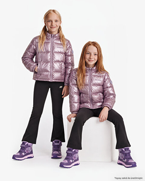 All Weather Pearly Full Zip  Jacket Büyük Kız Çocuk Mor Mont SK2620098-0258