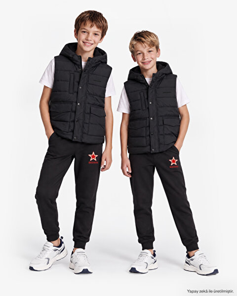 B Puffer Vest Büyük Erkek Çocuk Siyah SK2620102-3817