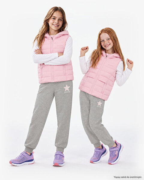 All Weather Cozy Fit Full Zip  Vest Büyük Kız Çocuk Pembe Yelek SK2620104-0098