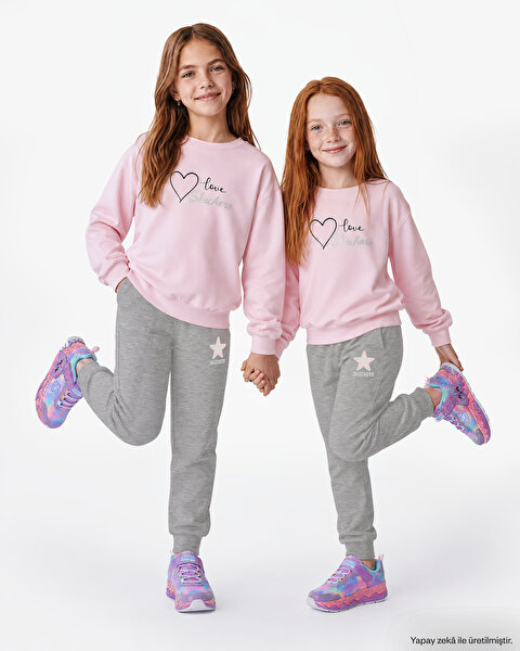 G Lw Collage Sweatpant Büyük Kız Çocuk Gri Eşofman Altı SK2620109-3272
