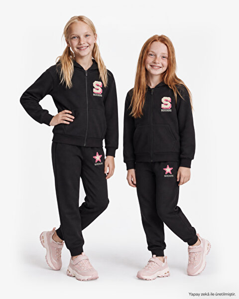 G Lw Collage Sweatpant Büyük Kız Çocuk Siyah Eşofman Altı SK2620109-3817
