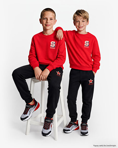 B Lw Collage Sweatshirt Büyük Erkek Çocuk Kırmızı Sweatshirt SK2620110-0120