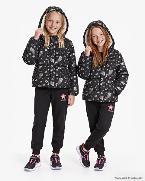 All Weather Halley Full Zip  Jacket Büyük Kız Çocuk Siyah Mont SK2620131-3817