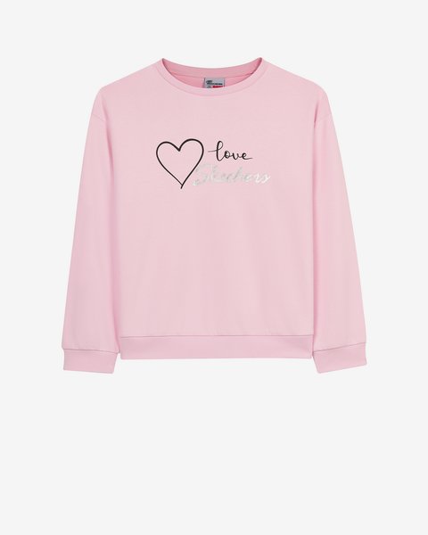 Skechers Skech Sweats  Elevate Crewneck  Sweatshirt Büyük Kız Çocuk Pembe Sweatshirt SK2620139-0098-4