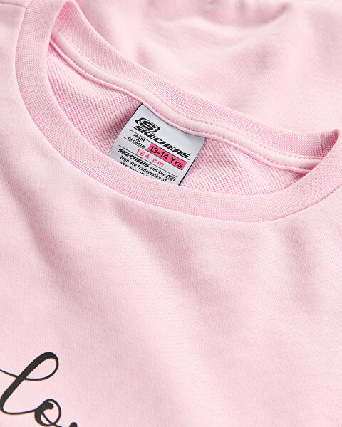 Skechers Skech Sweats  Elevate Crewneck  Sweatshirt Büyük Kız Çocuk Pembe Sweatshirt SK2620139-0098-7
