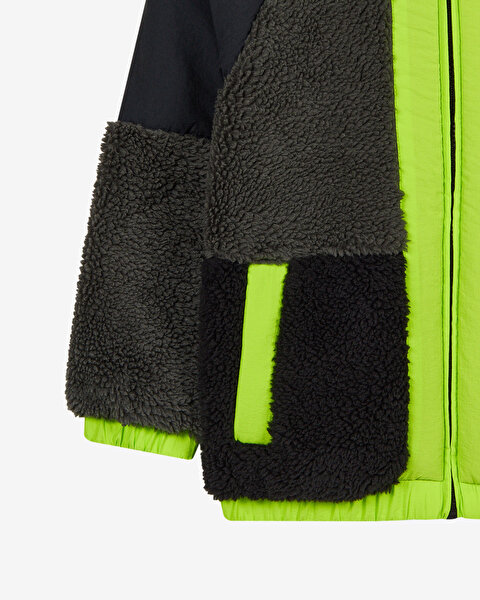 Skechers Skech Sherpa Multiblock Full Zip  Jacket Büyük Erkek Çocuk Siyah Mont SK2620141-1602-4