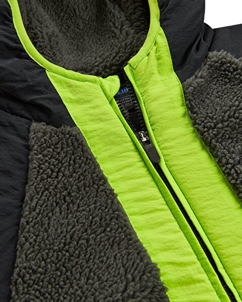 Skechers Skech Sherpa Multiblock Full Zip  Jacket Büyük Erkek Çocuk Siyah Mont SK2620141-1602-5