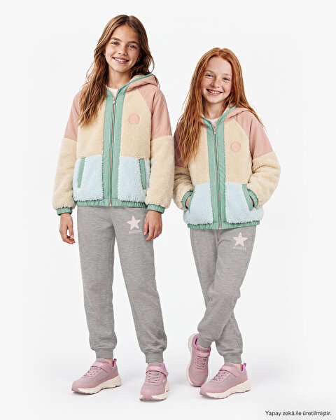 G Outdoor Fleece Full Zıp Sherpa Büyük Kız Çocuk Pembe Mont SK2620142-0273