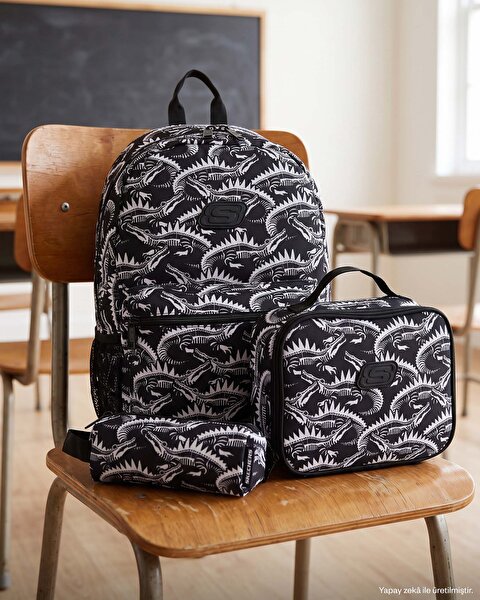 B Utılıty Backpack Set 2.0 Büyük Erkek Çocuk Siyah Sırt Çantası Seti SKCH8357-DBLK