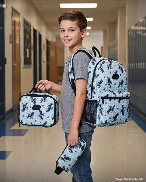 B Utılıty Backpack Set Büyük Erkek Çocuk Haki Sırt Çantası Seti SKCH8357-REX