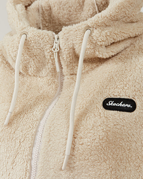 Skechers Sherpa W Hrz Pocket Detail Sweatshirt Kadın Bej Sweatshirt S202196-580-2